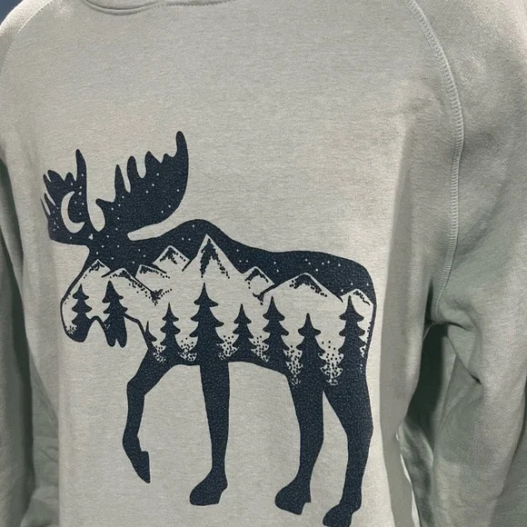 Lazy One Oversized Sleep Mountain Moose Sleep Hoodie Long Length Lounge Large XL - Picture 4 of 11